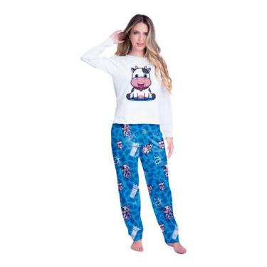 Imagem de Pijama inverno Kaka Adulto VACA de frio Feminino Roupa De Dormir - GOT