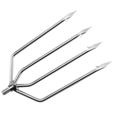 Imagem de Alwonder Arpão de pesca retrátil, aço inoxidável, telescópico, parafuso de 8 mm, lança sortidos, arpão, arpão, arpão, arpão, arpão, 4 garras