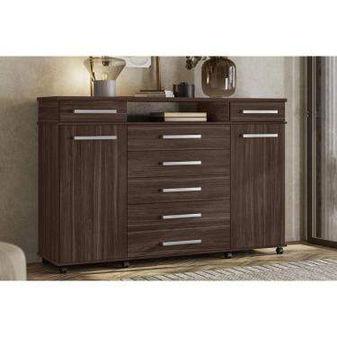 Imagem de Cômoda Solteiro London c/ 2 Portas e 7 Gavetas Cafe Touch - Demóbile