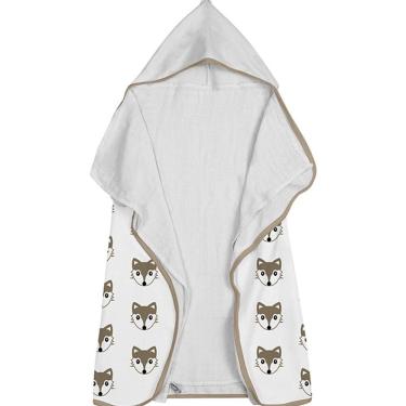 Imagem de Toalha Baby C/ Capuz Tecebem Estampada C/ Fralda Dori Branco