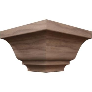 Imagem de 9,5 cm P x 8,5 cm A WM45 Americraft Solid Hardwood Stain Grade MiterLink Crown Molding Outside Corner, Walnut (Matches Moulding MLDW01X05WM45WA)