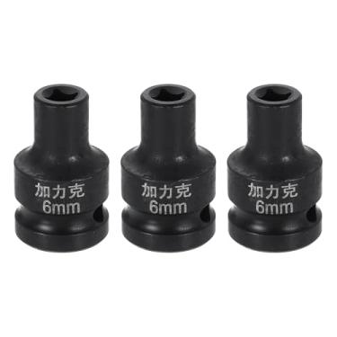 Imagem de HARFINGTON 3 peças soquete quadrado de 4 pontos 1/5.1 cm Drive 6 mm soquete de impacto quadrado métrico CR-V Blackening luva de roda padrão ferramenta de manga pneumática para reparo de automóveis