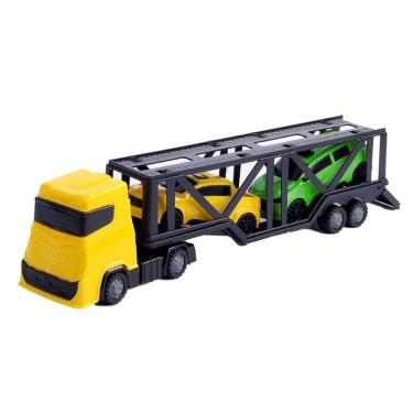 Imagem de Caminhão Roda Livre Cegonha com 2 Carrinhos Color - Tudo em Caixa