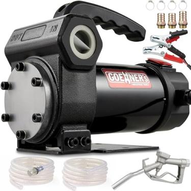 Imagem de Bomba de transferência a diesel resistente 12 V alto desempenho 13 GPM kit de bomba de transferência de combustível autoescorvante com bocal manual e mangueira para óleo de transformador de querosene