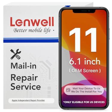 Imagem de Lenwell Serviço de reparo com tela original para iPhone 11 de 6,1 polegadas, tela LCD digitalizadora de tela sensível ao toque, montagem sensível ao toque, A2111, A2223, A2221 + serviço de instalação