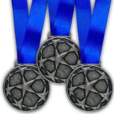 Imagem de Kit 5 Medalhas Para Premiação Esporte 55mm Com Fita Azul - Somedalha B