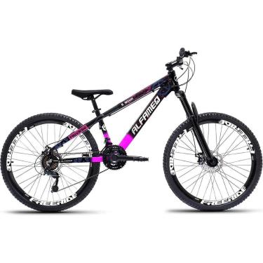 Imagem de Bicicleta Alfameq Na Qubrada Freeride de Grau Aro 26 Freio a Disco 21 Marchas Câmbios Shimano-Unissex