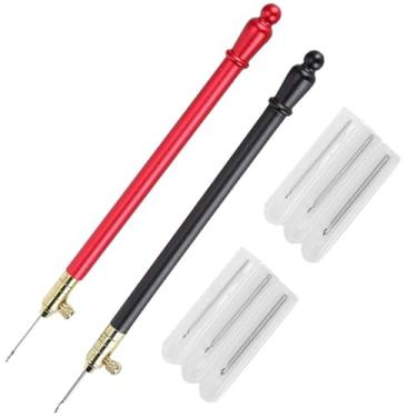 Imagem de Domary Bordado Crochet Gancho Aço Inoxidável Handle Francês Tambour Beading Lantejoulas Costura Craft Ferramenta para Home Knitting