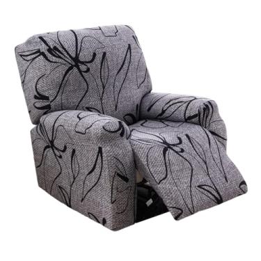 Imagem de CRFATOP Capas reclináveis estampadas com braços 4 peças Lazyboy capa de cadeira reclinável antiderrapante para cadeira reclinável com bolsos de armazenamento, protetor de móveis para sala de estar