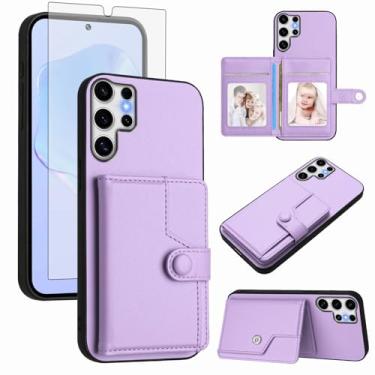 Imagem de Asuwish Capa de celular para Samsung Galaxy S25 Ultra 5G capa carteira com protetor de tela de vidro temperado RFID fino suporte para cartão de crédito acessórios para celular S25Ultra 25S S 25