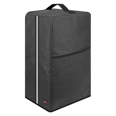 Imagem de Kingshion Capa antipoeira para máquina de água brilhante com alças e bolsos laterais - Compatível com máquinas de arte e maioria da SodaStream, capa protetora 28 cm C x 24 cm L x 44 cm A, cinza escuro