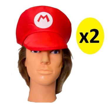 Imagem de Kit 2 Chapéus Boina Super Mário Festa Carnaval Fantasia