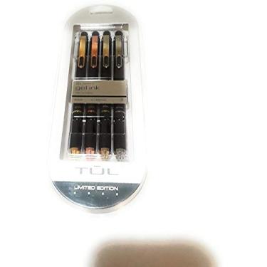 Imagem de Canetas de gel retráteis TUL Element edição limitada, médio, 0,7 mm, cores sortidas em barril, tinta preta, pacote com 4