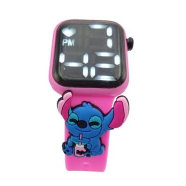 Imagem de Relógio digital Infantil Stitch Resistente à Água - Rosa - SMACTUDO