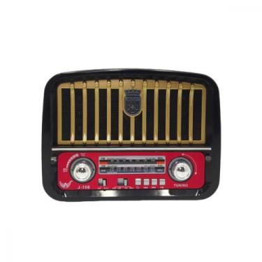 Imagem de Rádio Retro 3w Bluetooth 5.1 Com Lanterna Jd-108 - Altomex, Dourado