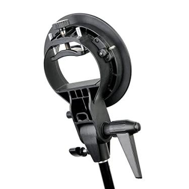 Imagem de Tomvorks Acessórios da Câmera Bracket Bowens de Suporte Soldador de Montagem para Speedlite Flash Snoot Softbox, Montagem Ajustável, Design Compacto, Furo de Entrada de Guarda