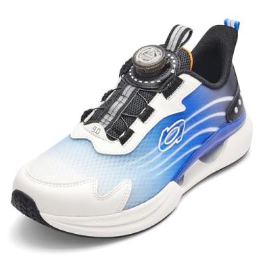 Imagem de Balabala Tênis infantil Turn Lock para meninos e meninas tênis respirável para corrida e caminhada, Azul, 10 Toddler