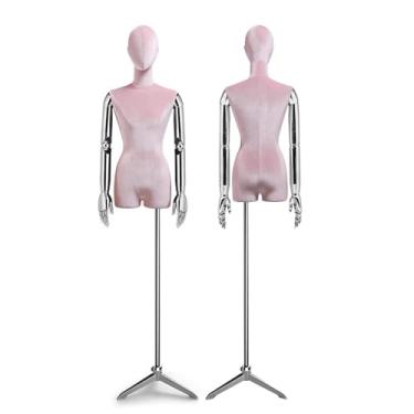Imagem de Mannequin Manequins de varejo para corpo feminino em prateleiras de exposição de lojas de roupas, altura ajustável de 62,2 a 78,7 polegadas, torso de manequim(Pink)