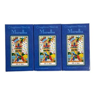 Imagem de Kit 3 Tarô Marselha 22 Cartas Plastificada E Manual