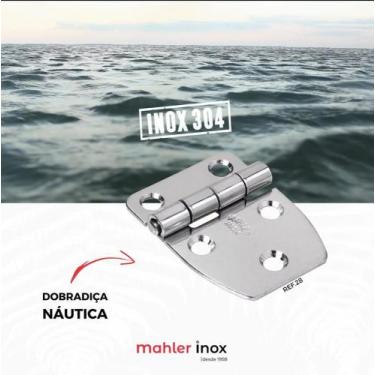 Imagem de Kit 4 Dobradiças Náuticas Assimétricas com parafuso em Inox 304 Mahler