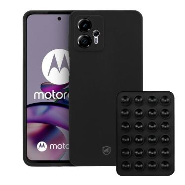 Imagem de Kit Capa Silicon Veloz Para Motorola Moto G13 +ventosa Preta