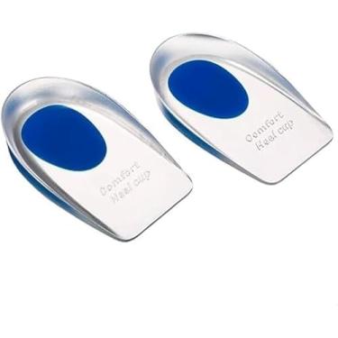 Imagem de Palmilhas Ortopédicas Silicone Gel Hidratante Massageadoras Protetoras de Calcanhar Calçado Sapato Conforto e Alívio de Dor Sking (Azul)