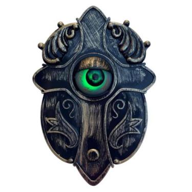 Imagem de Campainha Olho Mágico Cruz Luz Led Som Halloween - sm decora