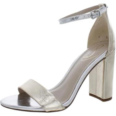 Imagem de Sam Edelman Sandálias femininas de camurça Yaro, Folha de ouro 1, 7 Wide