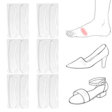 Imagem de 6 Pares Acolchoamento para Tiras de Sandália, Transparente Autoadesivo Protetor de Calcanhar Antiderrapante Almofadas para Tiras Calcanhar for Sapatos Muito Grandes Escorregadios e com Atrito