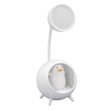 Imagem de Luminaria De Mesa Decorativa Usb Portatil Articulavel Abajur P- Leitura Estudo Patinho Branco