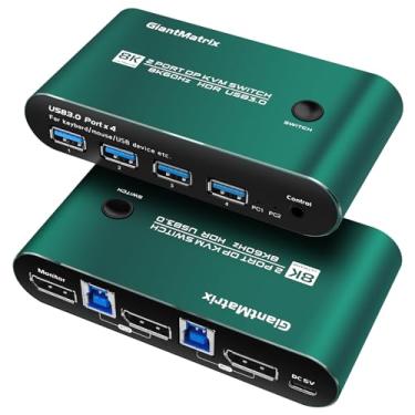 Imagem de Kvm Switch Displayport 240hz dp kvm Switch 1 monitores 2 computadores dp 165hz 2 portas KVM Displayport 1440P 120Hz 144Hz 165Hz 175Hz 240Hz Thunderbolt kvm Switches 144hz USB3.0 FreeSync G-SYNC