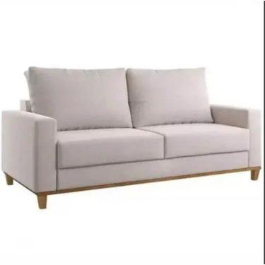 Imagem de Sofá Felicia 2 Lugares com Almofadas Soltas Tecido Linho Bege Viero - 