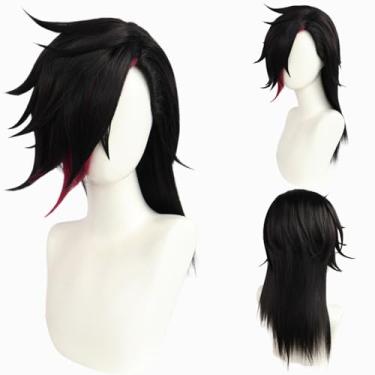 Imagem de KAKUKAKU Vi Wig Anime Game Arcane Vi Cosplay Roupa Perucas e Toucas Roupas de Festa de Halloween Terno para Mulheres (Preto, Vi Cosplay Wig)