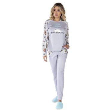 Imagem de Pijama De Inverno Victory Feminino De Manga Longa e Calça Com Bolsos A