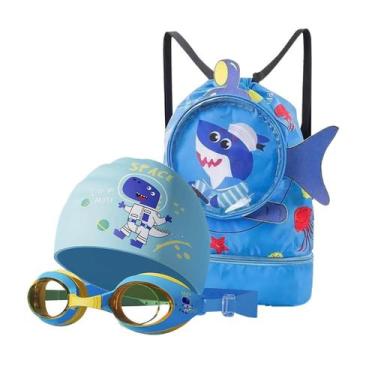 Imagem de Conjunto de Natação Infantil com Mochilinha, Touca e Óculos - Malissim