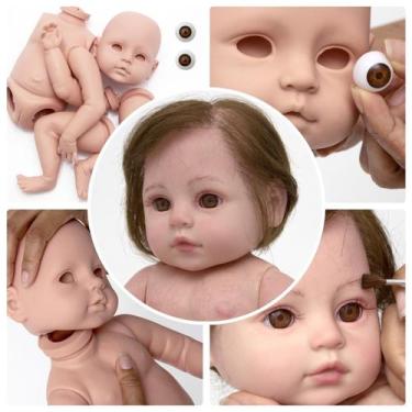 Imagem de Kit Boneca Reborn Molde Corpinho Silicone Menina Valentina - Toys 2U