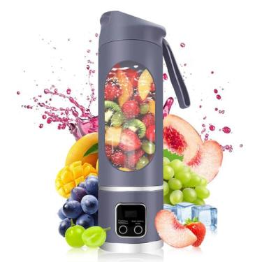 Imagem de Liquidificador portátil com espremedor elétrico USB 500mL roxo - pakay