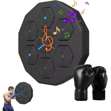 Imagem de Máquina De Boxe De Música Bluetooth Inteligente, Máquina De Boxe Inteligente Montada Na Parede, Máquina De Boxe De Música Com Luvas De Boxe E Efeitos De Iluminação, Máquina, B