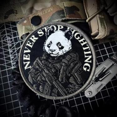 Imagem de Patch de moral de panda camuflagem - Patch tático de guerreiro para emblema de equipamento militar do exército, mochilas, bonés de beisebol de operador, porta-placas e coletes - Patch de moral
