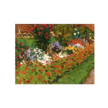 Imagem de Impressão em tela de paisagem-Famous Wall Art Picture-Flower Garden-Poster para sala de estar decoração de banheiro 60x80cm24x31in sem moldura