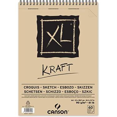 Imagem de Bloco Espiralado XL A4 90g/m², Canson, 60039141, Kraft, 60 Folhas