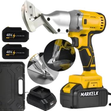 Imagem de Tesoura Elétrica Aviação Corte Chapa Metálica 2 Bateria 48v, 600W, 1600rpm, Torque 180N.m, Corte 2mm, com 2 Baterias 48v e Maleta de Transporte