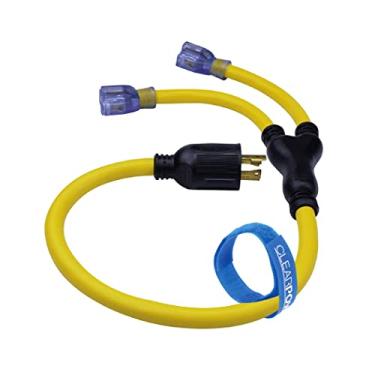 Imagem de Clear Power Adaptador adaptador de cabo de extensão Y de 90 cm, ideal para geradores, invertidos, marinhos e trailers, ou caixas de energia temporárias, amarelo, CP10139