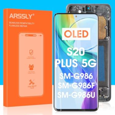 Imagem de Tela de substituição OLED para Samsung Galaxy S20 Plus 5G para Samsung S20 Plus 5G Display LCD Touchscreen Digitalizador Assembléia G985F G986U G986W (cinza com moldura, suporte a impressão digital)