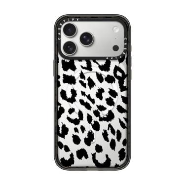 Imagem de CASETiFY Capa Impact para iPhone 17 Pro Max [fina/compatível com Magsafe/2,5 m. Proteção contra quedas de grau militar 4X] - Lacie Leopard - Preto transparente