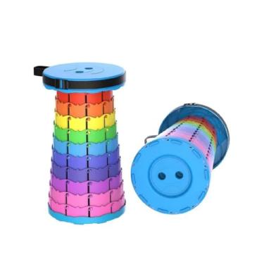 Imagem de Banqueta Retrátil Portátil Dobrável Com Alça Ajustável Pesca Camping