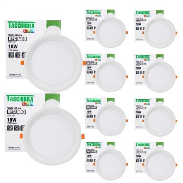 Imagem de 10 Painel De Led Redondo Embutir Recuado 18W Bivolt 6500K