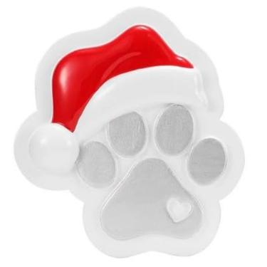 Imagem de Enfeite de Natal personalizado com estampa de pata com chapéu de Papai Noel