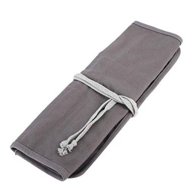 Imagem de TOPINCN Porta de Pincel, Caneta de Caneta Bolsa de Capa de Pincel de Pincel Cinza Bolsa de Armazenamento Com Tecido Lavável para Escovas de Arte Apagadoras de Canetas
