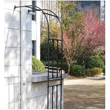 Imagem de Suporte De Metal Meio Arco Para Jardim Pérgola Arbor Estável 5,9 Pés 7,2 Pés 7,8 Pés 8,2 Pés 8,8 Pés 9,8 Pés W Para Plantas Trepadeiras Ao Ar Livre Vária, Black, W60xH240x40cm